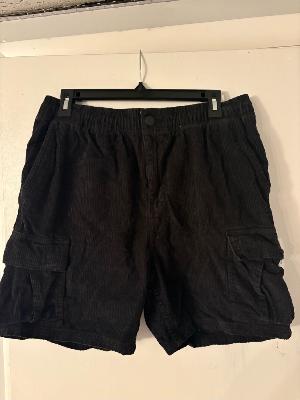 Cotton On Black Corduroy Cargo Shorts